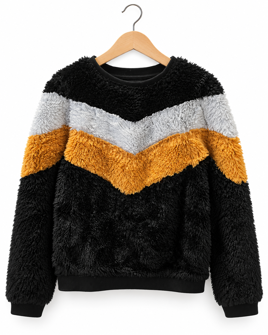 Pull Okaidi Jaune · chevrons gris et jaune — Okaidi — 8 ans